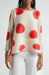 ISSEY MIYAKE BEAN DOTS PLEATED TOP