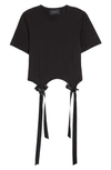 Simone Rocha Easy Bow Tails Cotton T-shirt In Black