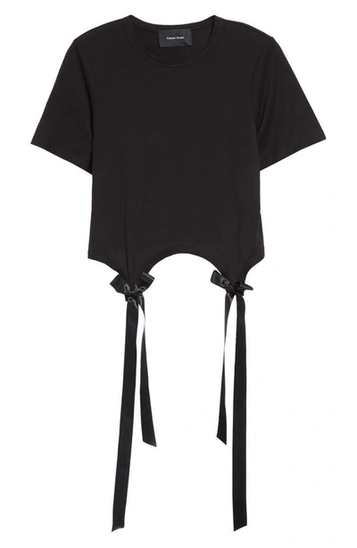 Simone Rocha Easy Bow Tails Cotton T-shirt In Black