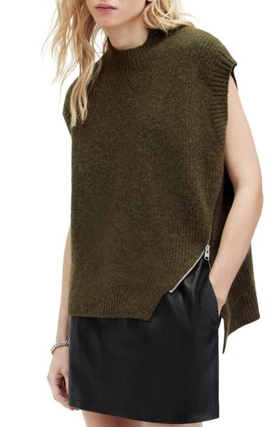Allsaints Castel Sleeveless Knitted Tank Top In Green