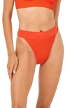 L*space Lspace Lola Bitsy High Cut Bikini Bottoms In Orange