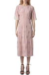 Zadig & Voltaire Rey Jacquard Wings Strass Midi Dress In Primerose
