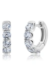 CRISLU SMALL BRILLIANT ROUND CUBIC ZIRCONIA HOOP EARRINGS