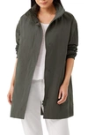 Eileen Fisher Hooded Stand Collar Coat In Grave