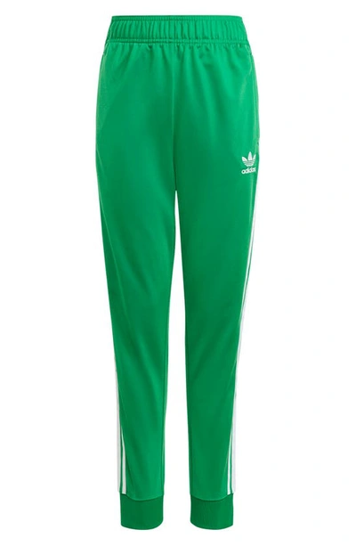 Adidas Originals Kids' Logo刺绣运动裤 In Green