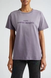 Maison Margiela Purple T-shirt With Logo Embroidery In Cotton Woman In Aubergine