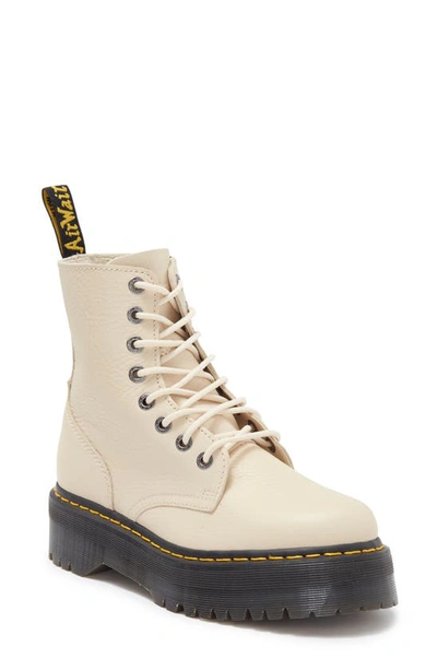 Dr. Martens Beige Platform Jadon Boots In Creme