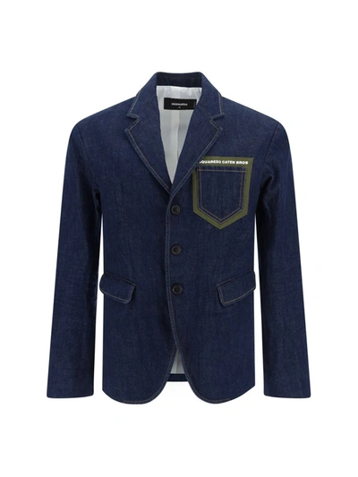 Dsquared2 Single-breasted Denim Blazer In 470