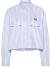 Miu Miu Checked Shirt In Blue