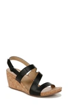 Naturalizer Adria Wedge Sandals In Black Faux Leather