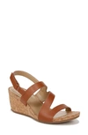Naturalizer Adria Wedge Sandals In Toffee Brown Faux Leather