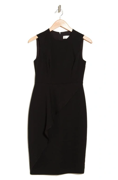 Harper Rose Ruffle Detail Sleeveless Sheath Dress In Black