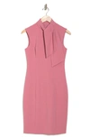 Harper Rose Jabot Neck Sleeveless Sheath Dress In Blush
