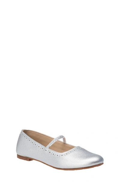 Elephantito Girl's Sasha Ballerina Flats, Baby/toddler/kid In Silver