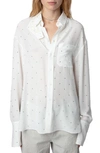 ZADIG & VOLTAIRE ZADIG & VOLTAIRE TYRONE STUD SILK SHIRT