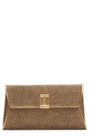 Tom Ford Nobile Metallic Textured Chain Shoulder Bag In Dark Gold