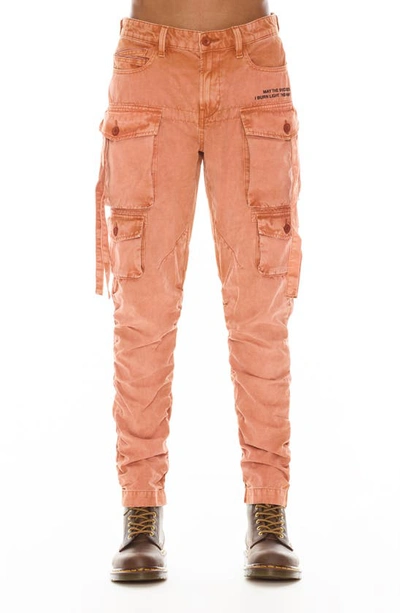 Cult Of Individuality Rocker Slim Straight Leg Cargo Trousers In Rust