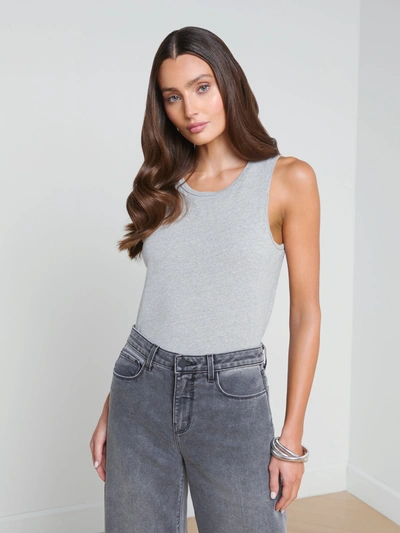 L'agence Mikaela Cotton Tank In Heather Grey