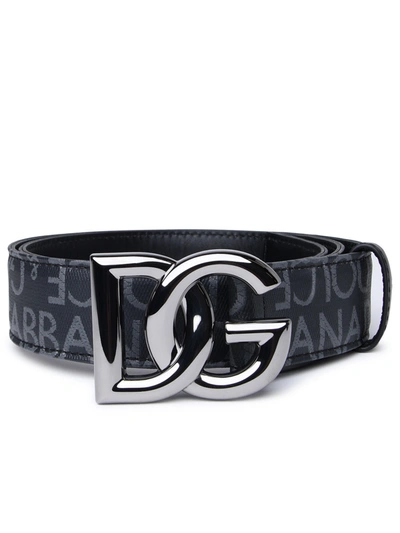 Dolce & Gabbana Man  Two-tone Leather Belt In Black