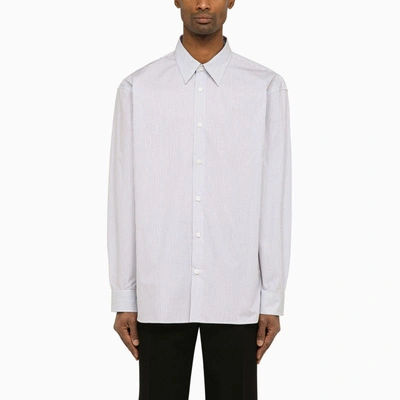 Dries Van Noten Blue/white Striped Long Sleeve Croom Shirt Men