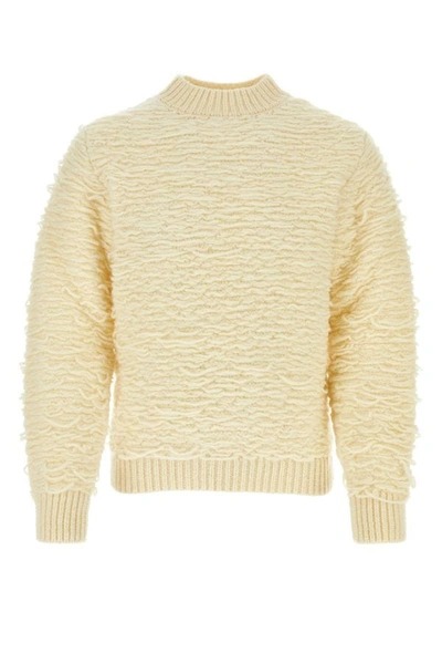 Dries Van Noten Man Ivory Wool Sweater In White