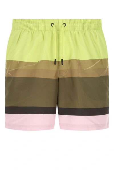 Dries Van Noten Man Printed Nylon Bermuda Shorts In Pastel
