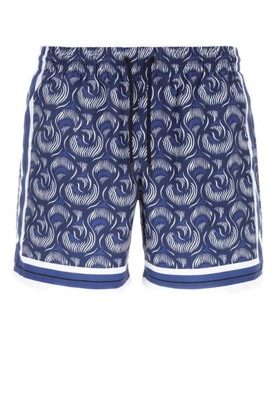 Dries Van Noten Phibbs Printed Shell Swim Shorts, Shorts, Blue