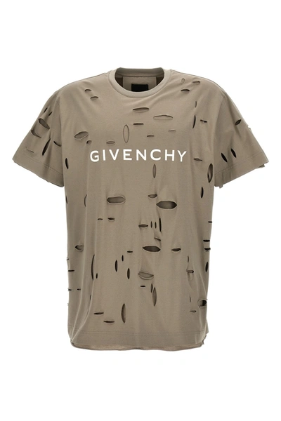 Givenchy Men Logo T-shirt In Cream