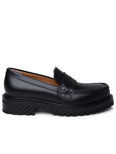 OFF-WHITE OFF-WHITE WOMAN OFF-WHITE BLACK LEATHER LOAFERS