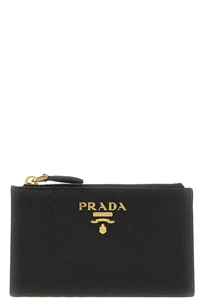 Prada Women Saffiano Cardholder In Black