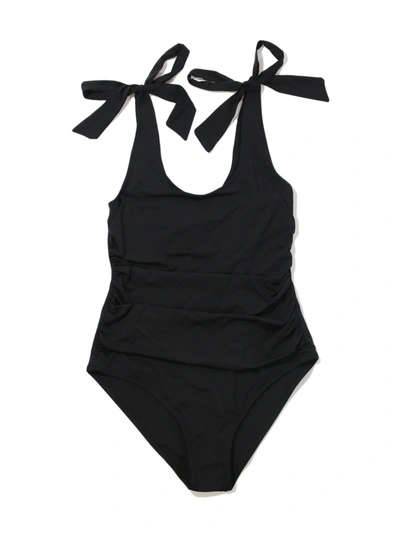 Hanky Panky Ruched Bow One Piece Swimsuit In Black