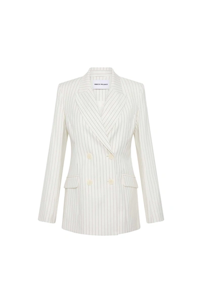 Rebecca Vallance Cedric Pinstripe Blazer In White