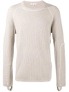 Helmut Lang Combo Waffle Knitted Jumper In Neutrals