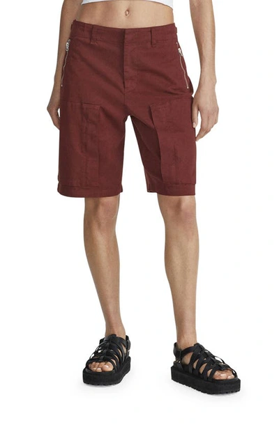 Rag & Bone Kai Cotton Twill Shorts In Brown