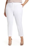 Vince Camuto Plus Womens Twill Cropped Straight Leg Pants In White