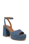 Zodiac Priya Ankle Strap Platform Sandal In Denim Blue