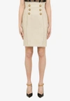 Balmain High-waisted Skirt In Beige