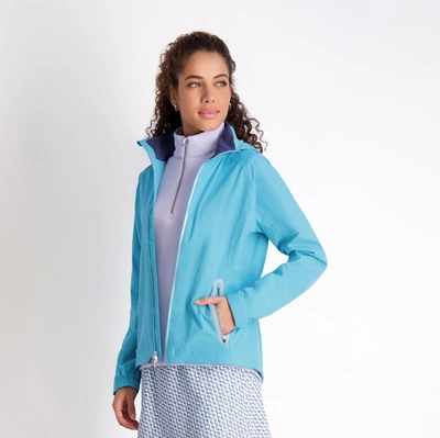 Zero Restriction Hooded Olivia Jacket In Tidewater