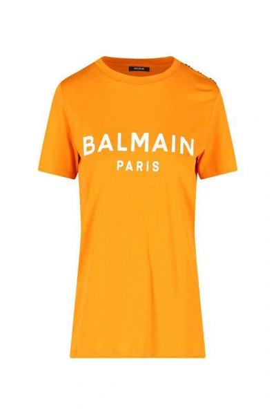 Balmain Orange Print Tank Top
