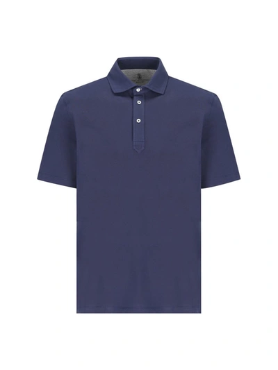 Brunello Cucinelli T-shirt And Polo In Prussia Blue