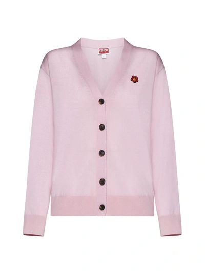 Kenzo Cardigan In Faded Pink