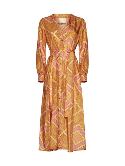 Momoní Dress In Arancio/fucsia