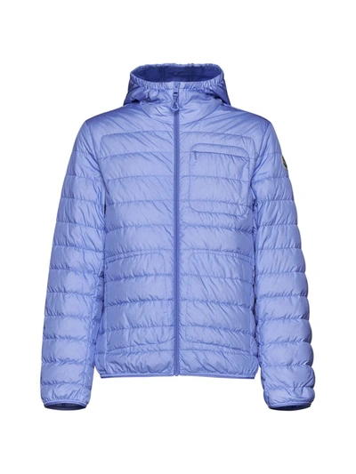 Moncler Coats In Clear Blue