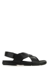 Prada Wide-strap Sandals With Secure Back Strap In Black