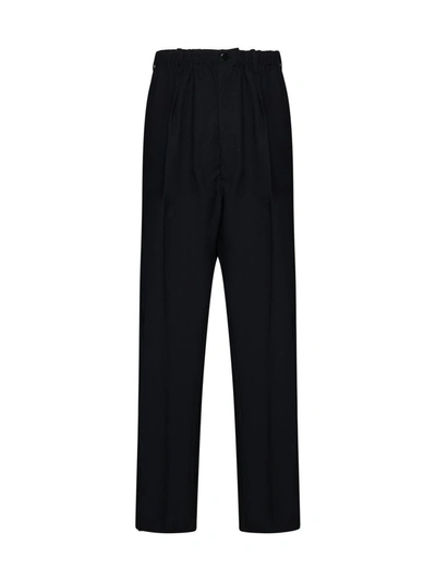 Random Identities Worker-low Crotch Trousers In Black
