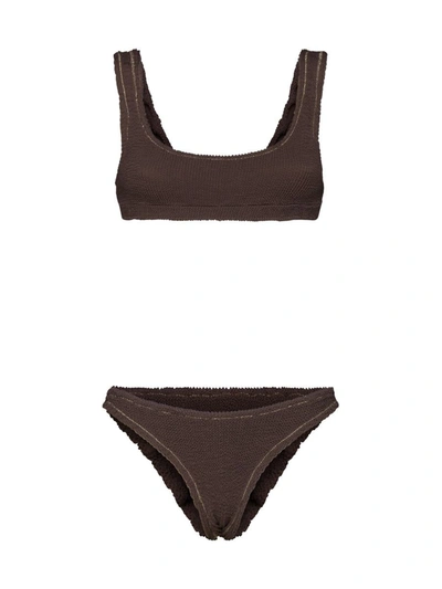 Reina Olga Ginny Knitted Bikini In Brown