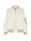 Semicouture Rosaline Twill Bomber Jacket In Bleach White