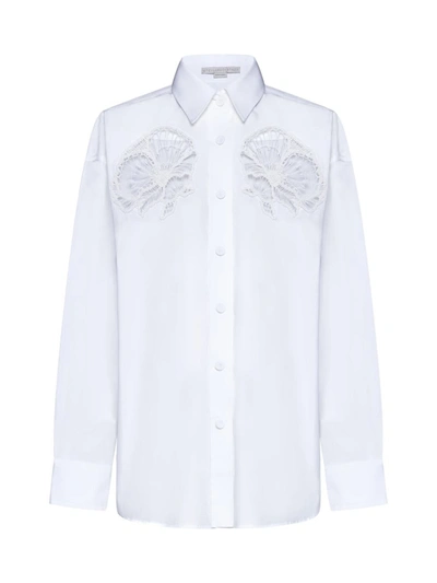 Stella Mccartney Broderie Anglaise Cotton Poplin Shirt In Pure White