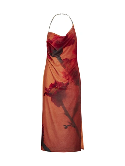 Stine Goya Dress In Flowers Growing Under Orange W