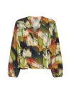 Stine Goya Toni Blurred Floral Peplum Top In Flowers In Fast Motion